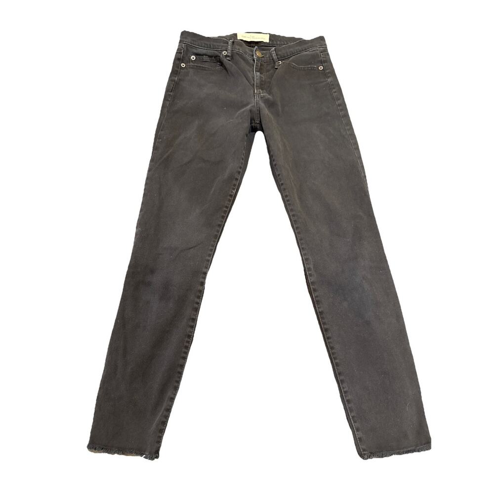 GAP 1969 Women's True Skinny Ankle Jeans Stretch Distressed Hems Black Size 28R - Picture 2 of 16
